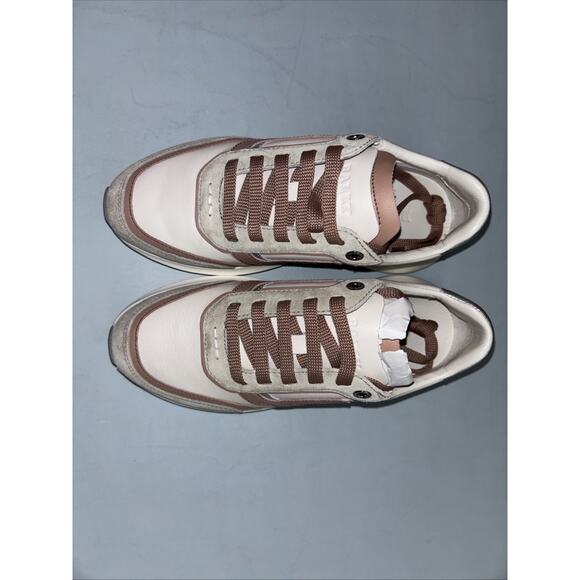 Size 5M/6.5W- Bally Demmy Leather Sneakers In Dusty White & Pink Men’s WORN ONCE